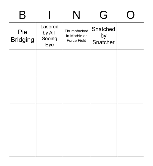 Plates Of Fate Bingo Card