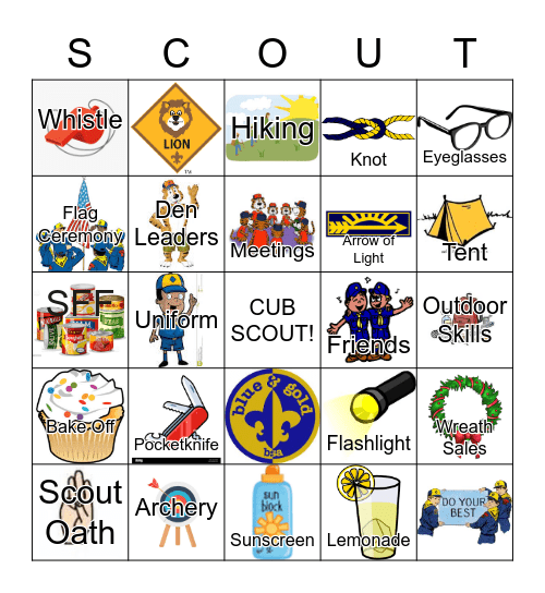 Cub  Scout Bingo Card