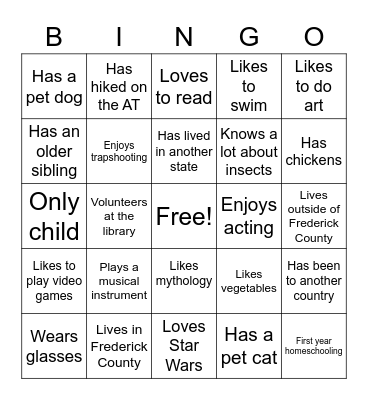 Soaring Arrows Autograph Bingo Card