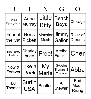 Gm 2 Music Oct 2022  4 Corners Bingo Card