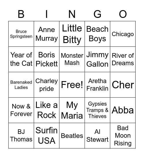 Gm 2 Music Oct 2022  4 Corners Bingo Card