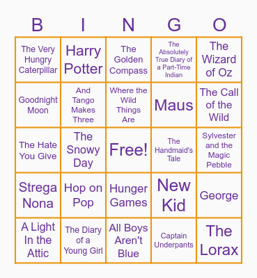 Banned Book Bingo Card