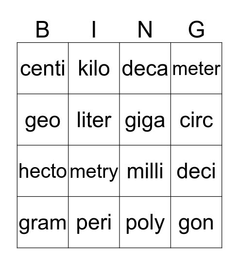 Week #3 Word Cells Bingo Card