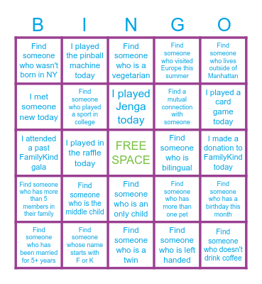 Game Night Happy Hour Bingo Card