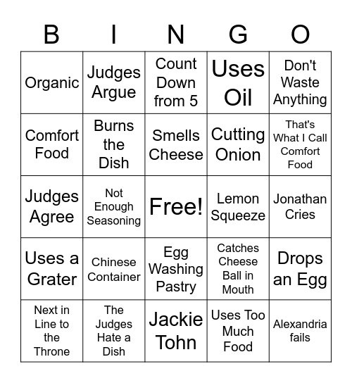 Best Leftovers Ever! Part 1 Bingo Card