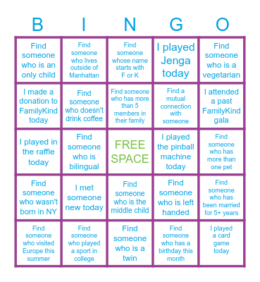 Game Night Happy Hour Bingo Card