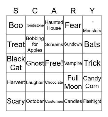 Halloween Bingo Card