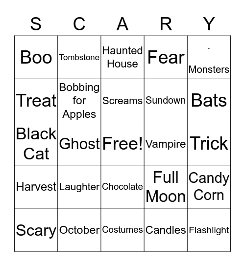 Halloween Bingo Card