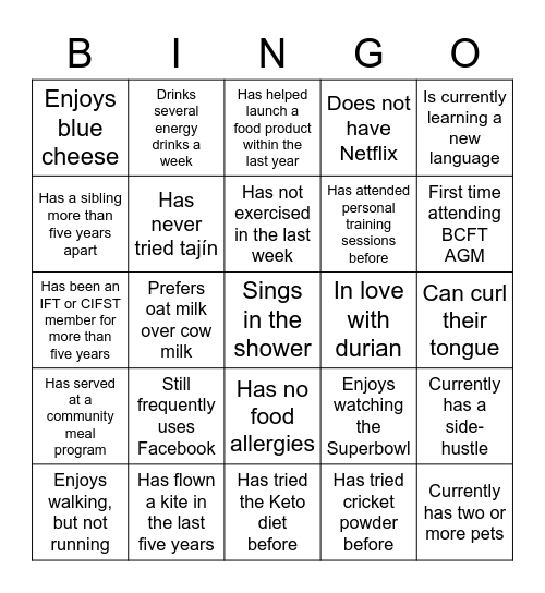 Get-To-Know-You Bingo Card