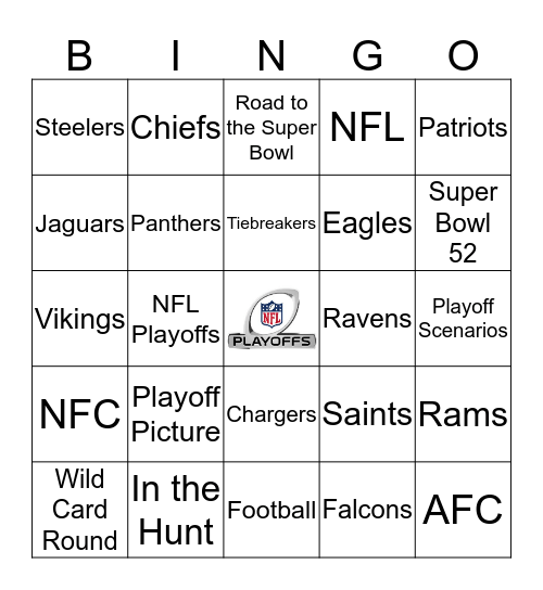 NFL Playoffs Bingo Card