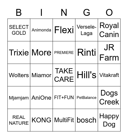 Top 25 Brands Bingo Card