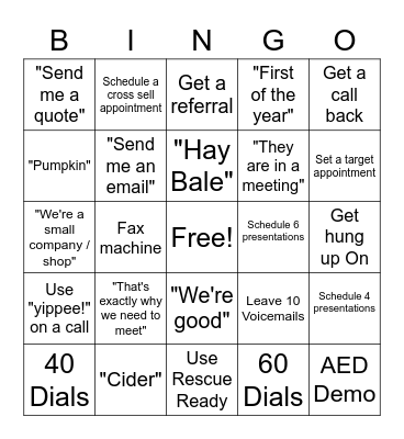 Phone Block Bingo Card