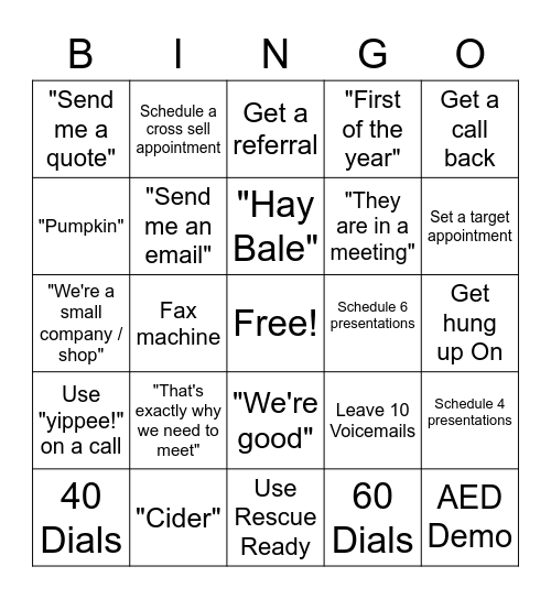 Phone Block Bingo Card