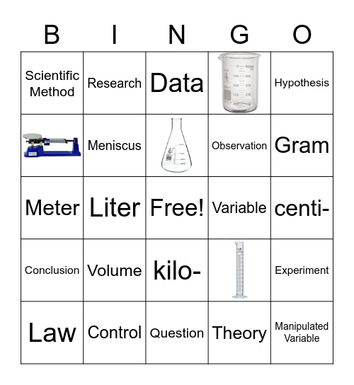 Scientific Method/Metric Measurements Bingo Card