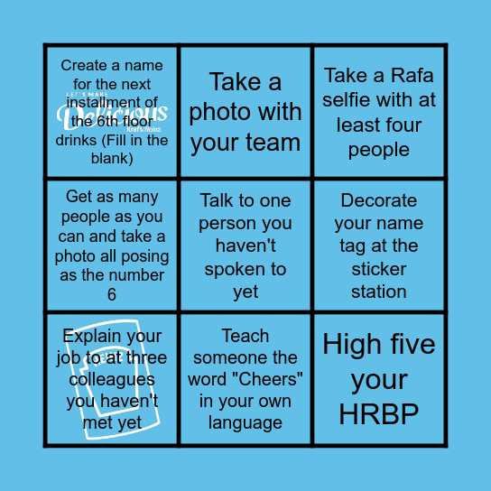 6th Floor Get Together Bingo Card