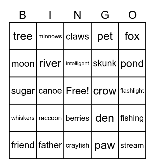 RASCAL Bingo Card