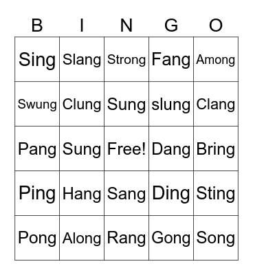 UNG ING ANG ONG Bingo Card