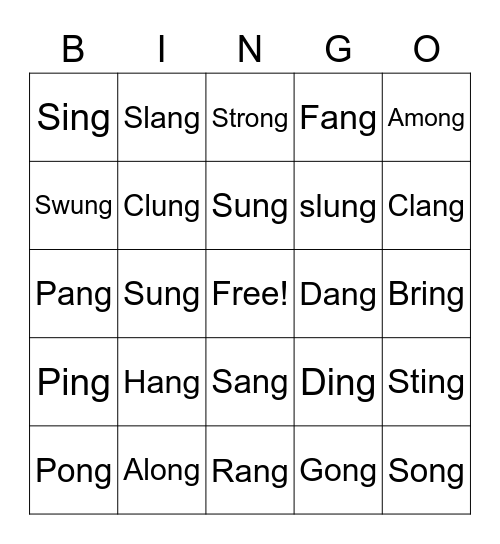 UNG ING ANG ONG Bingo Card