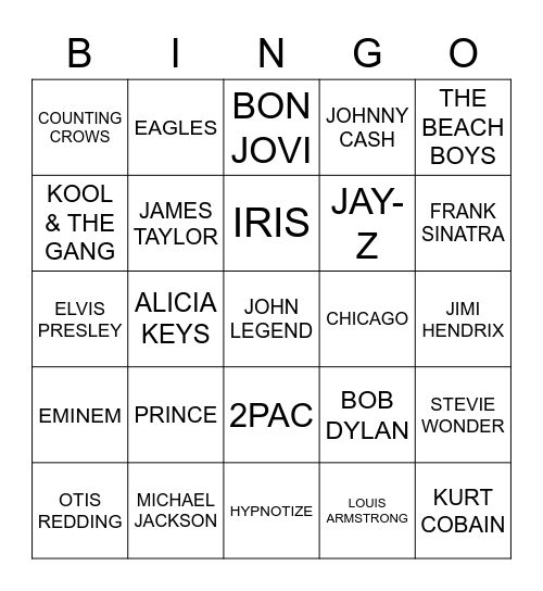 US Bingo Card