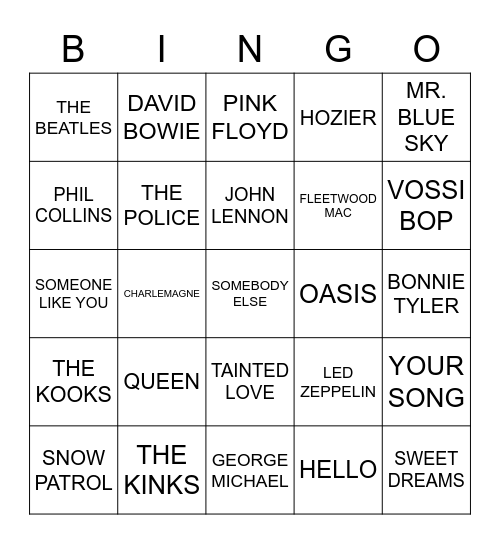 UK Bingo Card