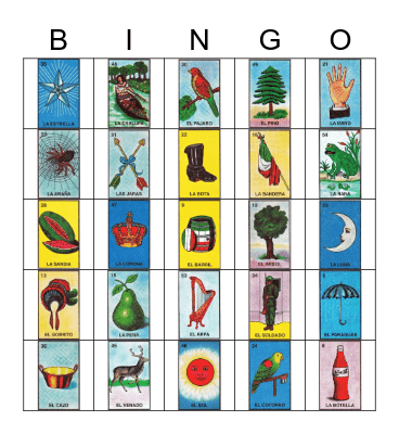 Loteria Mexicana Bingo Card
