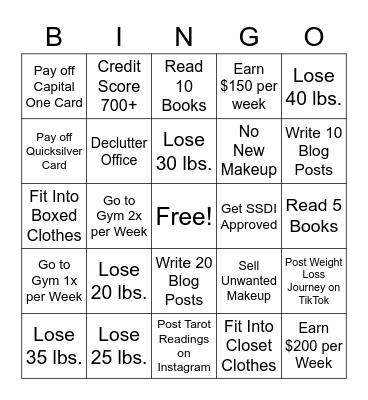 Fall Bingo Card