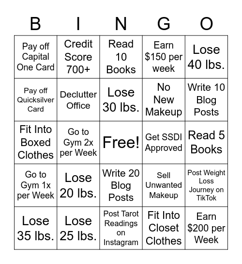 Fall Bingo Card
