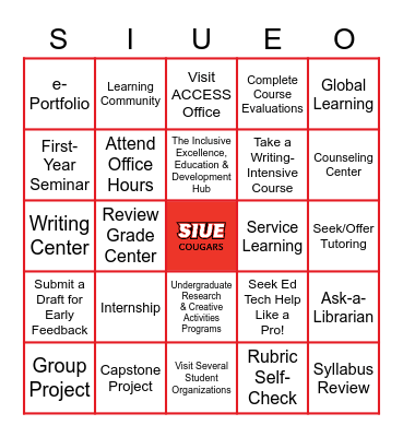SIUE-O Empowered Enrollment Bingo Card