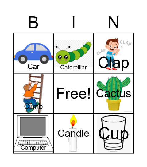 Letter "C" Bingo Card