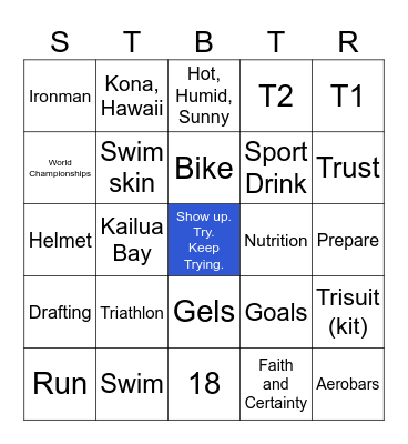 Triathlon Bingo Card