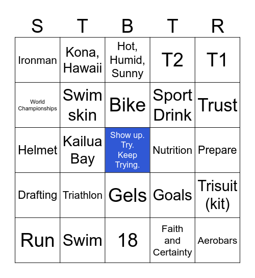 Triathlon Bingo Card