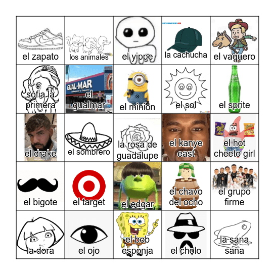 Longfellow Loteria Bingo Card