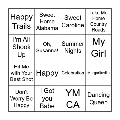 Karaoke Day Bingo Card