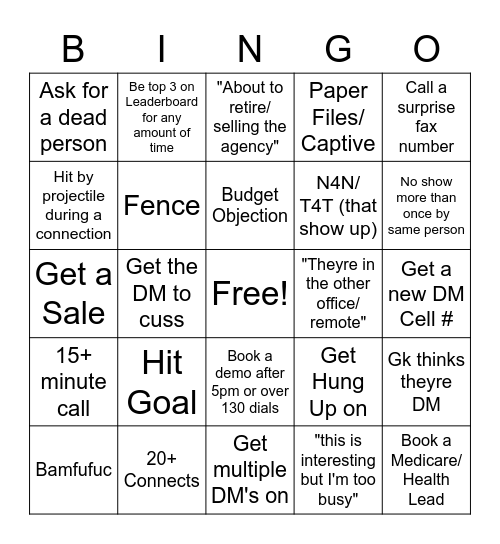 SDR Bingo Card