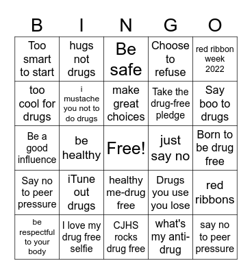 Red Ribbon Bing Bingo Card