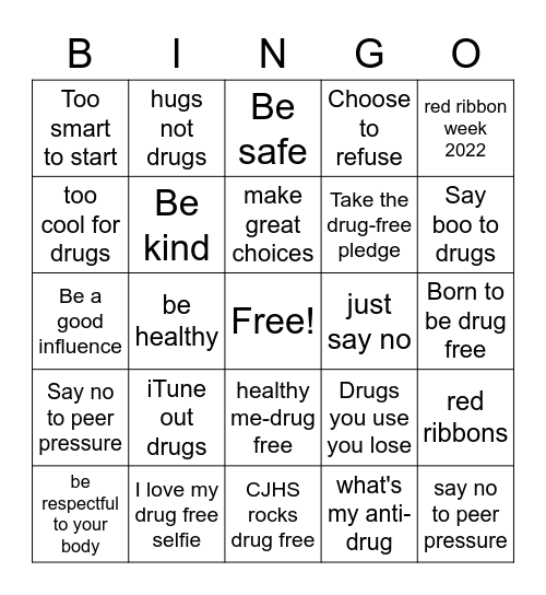 Red Ribbon Bing Bingo Card