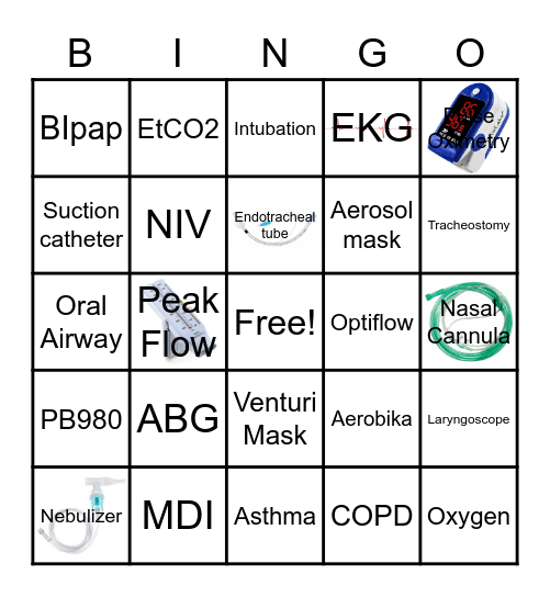 BJWCH Respiratory Care Week Bingo Card