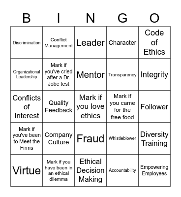 Student Center for the Public Trust Bingo Card
