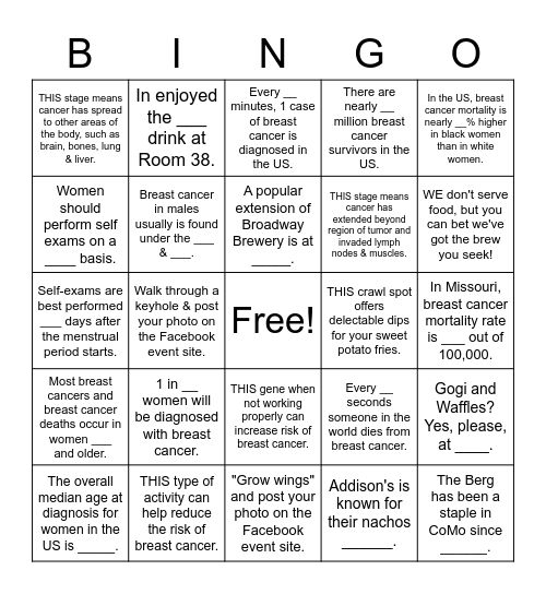 BOOBS BINGO Card