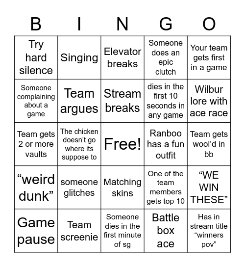 MCC Bingo Card