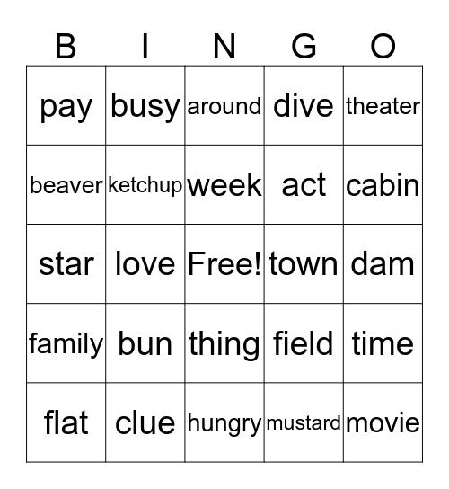 Green Book 2 Bingo Card