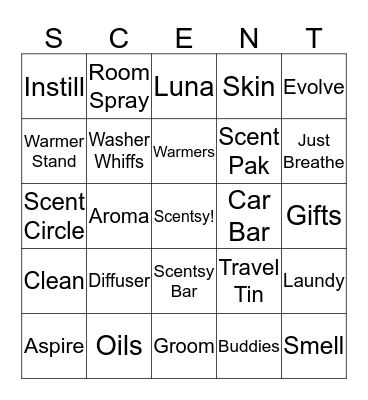 Scentsy Bingo Card