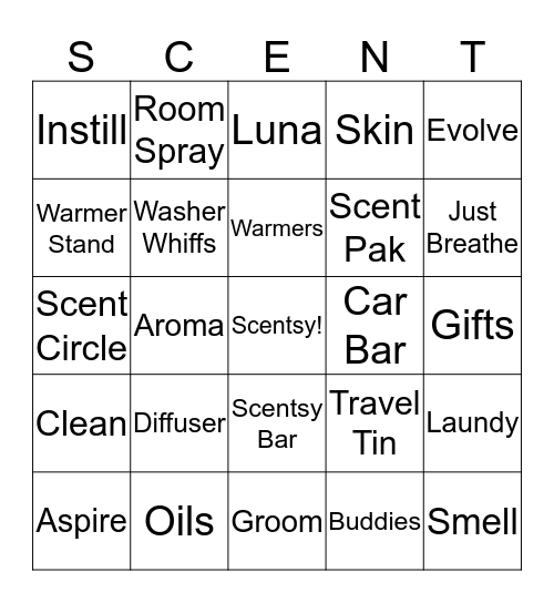 Scentsy Bingo Card