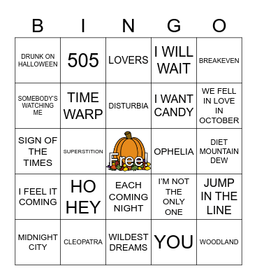 FALL VIBES - REGULAR BINGO Card