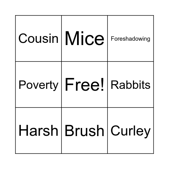 Of Mice and Men Bingo Card