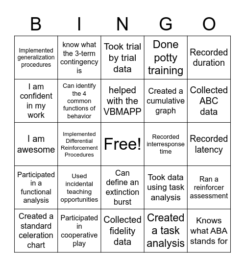 ABA BINGO Card