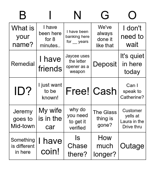The First Bingo Card
