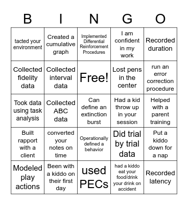 ABA BINGO Card
