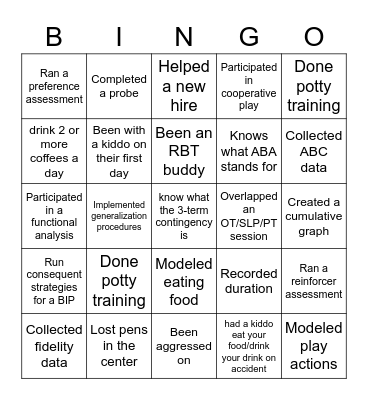 ABA BINGO Card