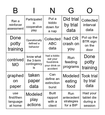 ABA BINGO Card